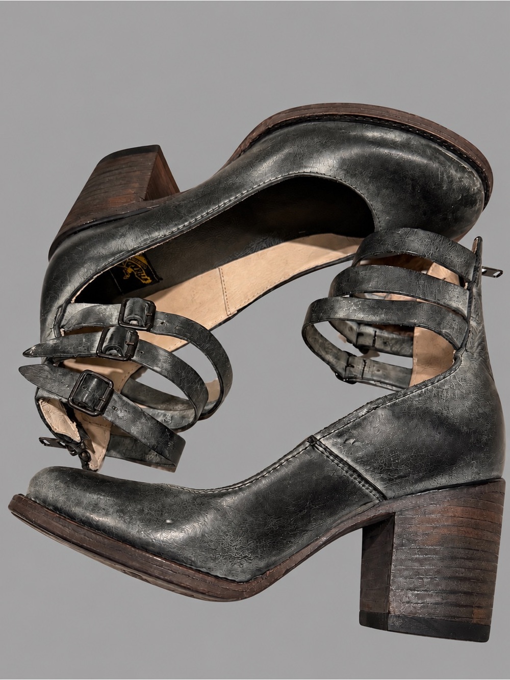Freebird by Steven Randi Black Leather Heels Size 9 BNIB